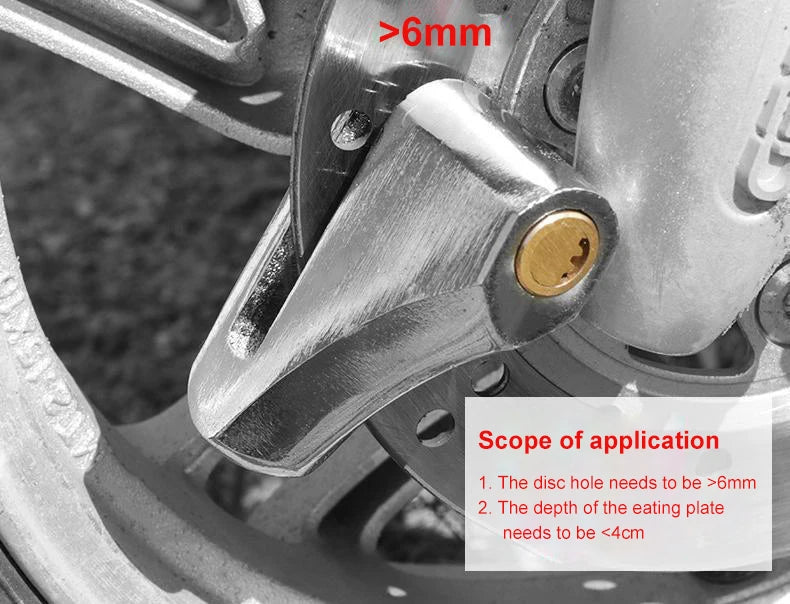 Motorcycle Waterproof Disc Brake Lock — Anti-Theft Wheel Padlock with Keys for Motorcycles, Scooters & Mopeds