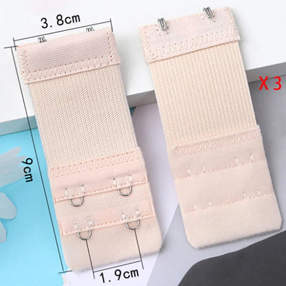3PCS 2-Hook Bra Extender Set – Elastic Adjustable Extension Straps for Women’s Bras & Underwear