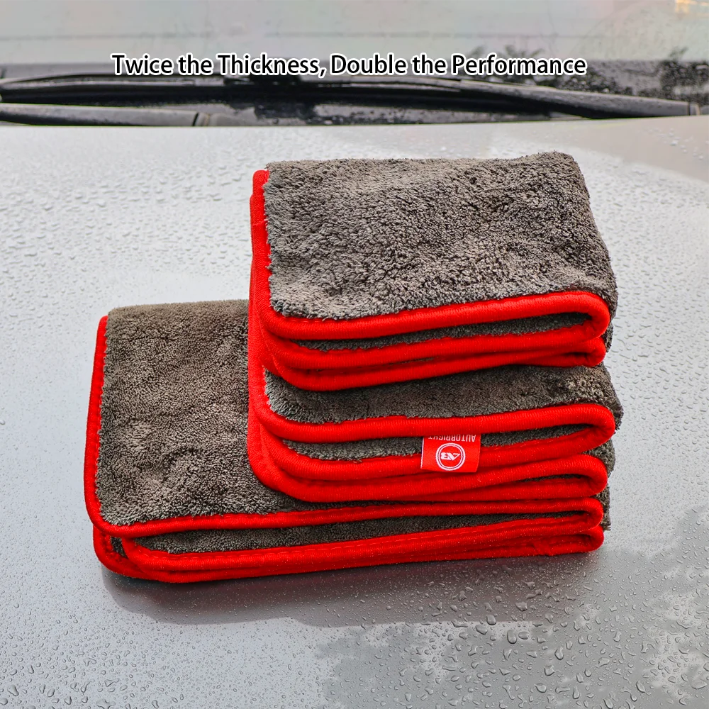 AUTOBRIGHT 1200GSM Microfiber Car Cleaning Towels – Ultra-Soft Wash & Dry Cloths