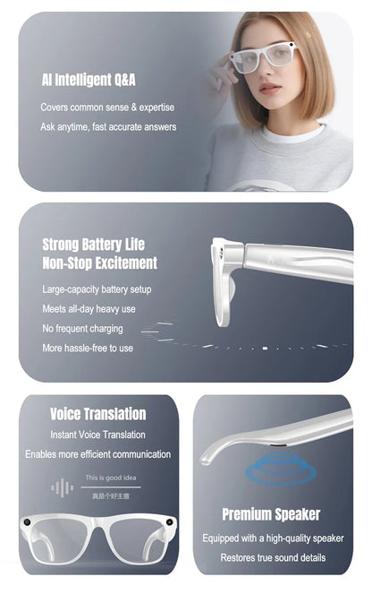Xiaomi Mijia 4K HD AI Smart Glasses — Color Changing with 100MP Camera, Bluetooth Call & Voice Assistant Control