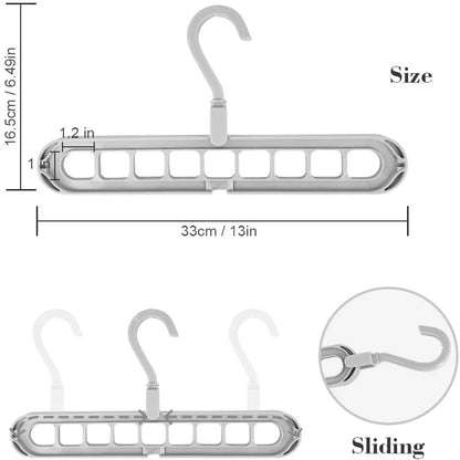 9-Hole Multi-Function Clothes Hanger Organizer – Space-Saving Folding Magic Rack for Scarves & Clothes