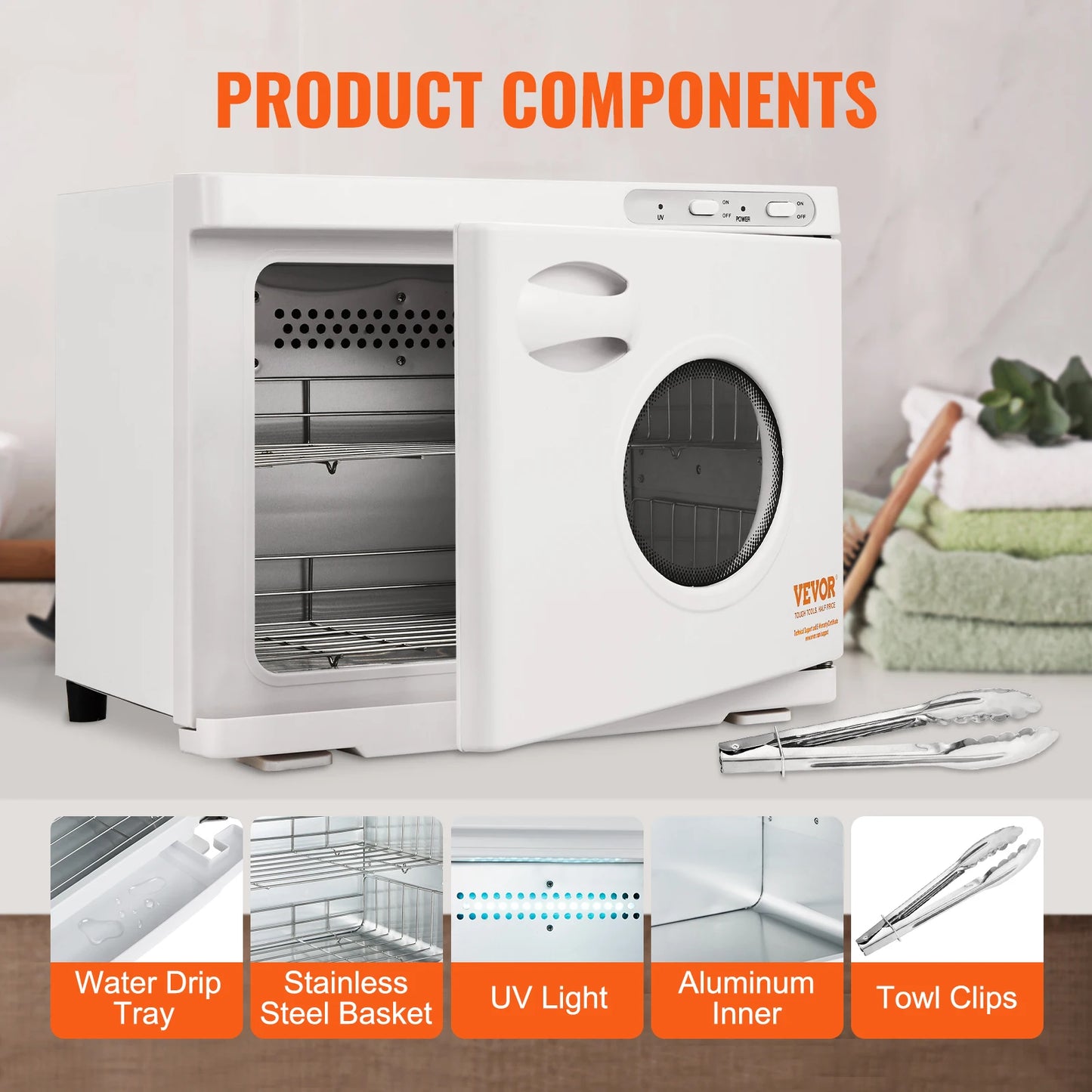 VEVOR Hot Towel Warmer 8/23L – Large Capacity 2-in-1 Quick Heating with See-Through Window for SPA, Facials & Massage Salon
