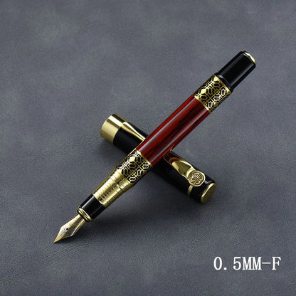 Retro Metal Fountain Pen — 1-100PCS Set with Replaceable Ink, Elegant Writing Pen for Office, School, and Stationery Gifts