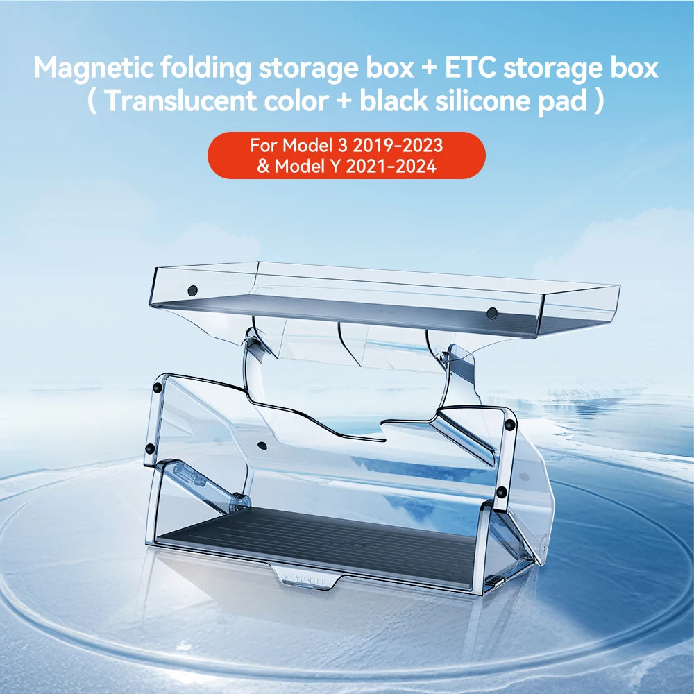 YZ Tesla Model 3/Y Highland Juniper Magnetic Under Screen Storage Box - Hidden Tray Organizer