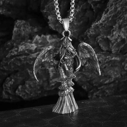 Gothic Skull Jesus Cross Necklace – Punk Catholic Amulet Jewelry for Men, Religious Pendant