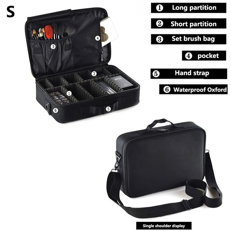 Professional Large Makeup Case – Travel Cosmetic Organizer & Nail Toolbox for Beauty Storage