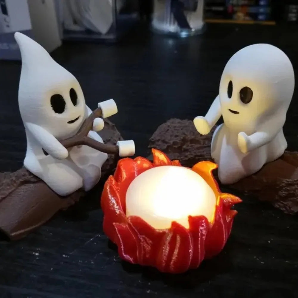Halloween Ghost Campfire Decor Set – Spooky Outdoor Party Haunted House Props for Backyard Scene and Gathering Decorations
