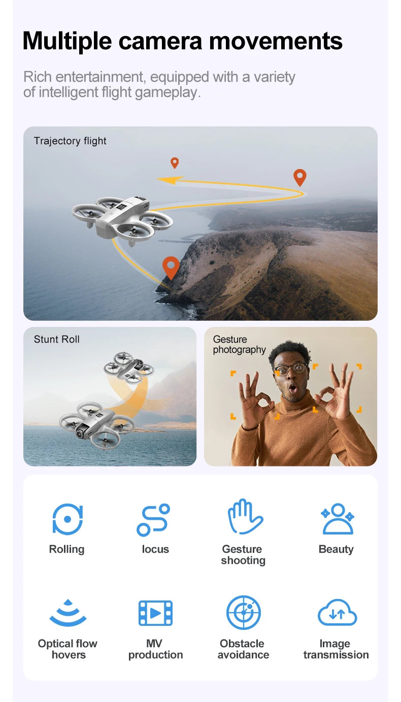 GT3 8K GPS Drone – Professional Foldable Quadcopter with 180° Dual HD Cameras, 5G WiFi, Obstacle Avoidance & Brushless Motors
