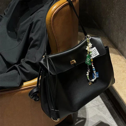 New Rodeobag Leather Kelly Bag — Women’s Large Capacity Fashion Handbag with Advanced Lock, High-End Underarm Bag