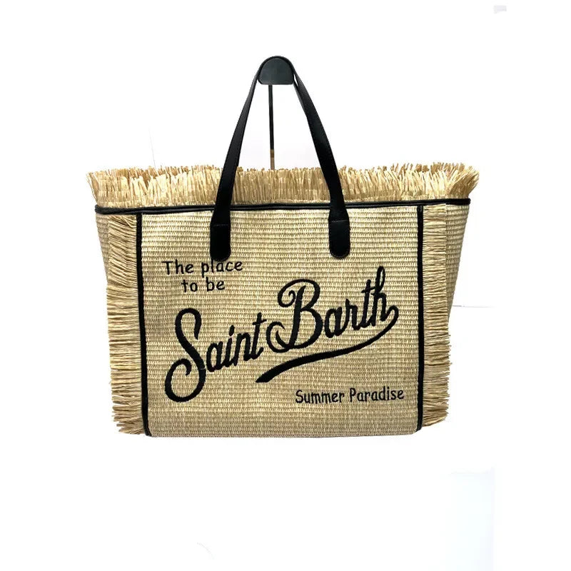 Ladies Straw Handbag — Light Luxury Tassel Handmade Large Capacity Casual Travel Fashion Bag
