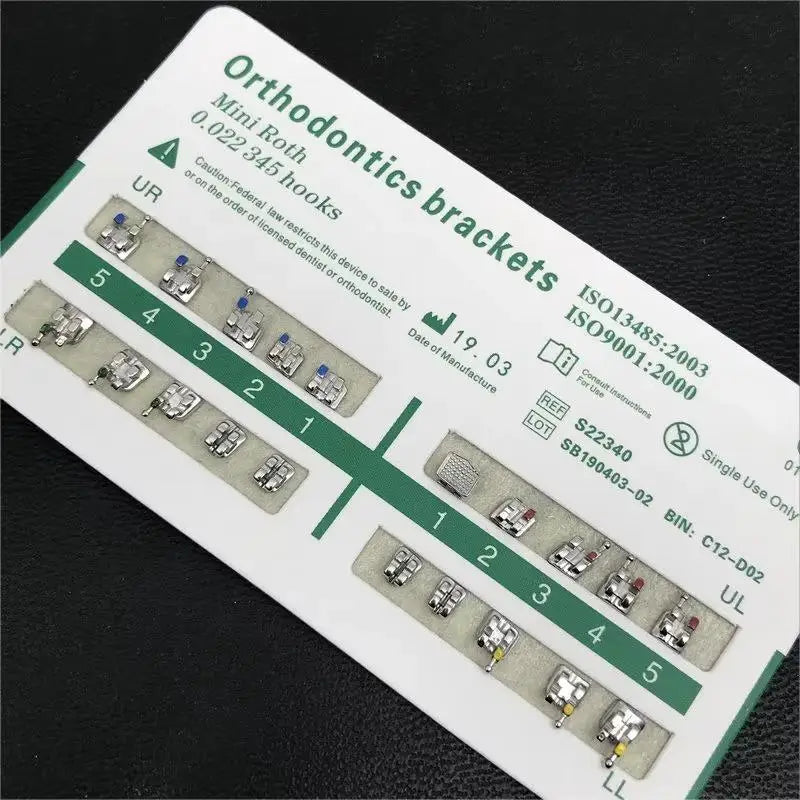 10 Packs Dental Orthodontic Metal Braces – Mini Roth/MBT/Edgewise 022 Slot Brackets for Dentist Treatment