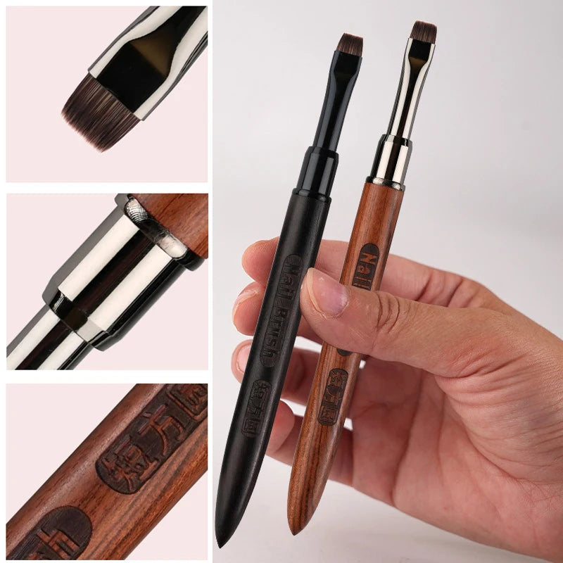 Wood Gel Painting Brush – Nail Art Brush for Gel Tip Extension, Acrylic Builder, UV Gel Nails Manicure Accessory