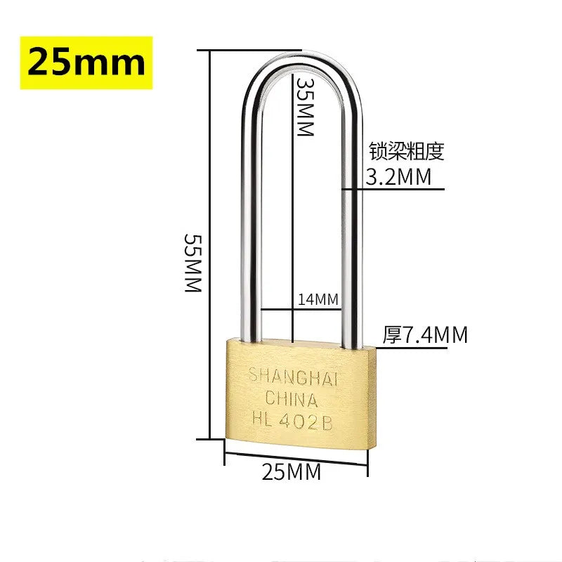 Same Key Copper Padlock – Wolf Head Brass Lock for Doors & Small Locks (20mm-40mm) with 3 Keys, Rust-Resistant