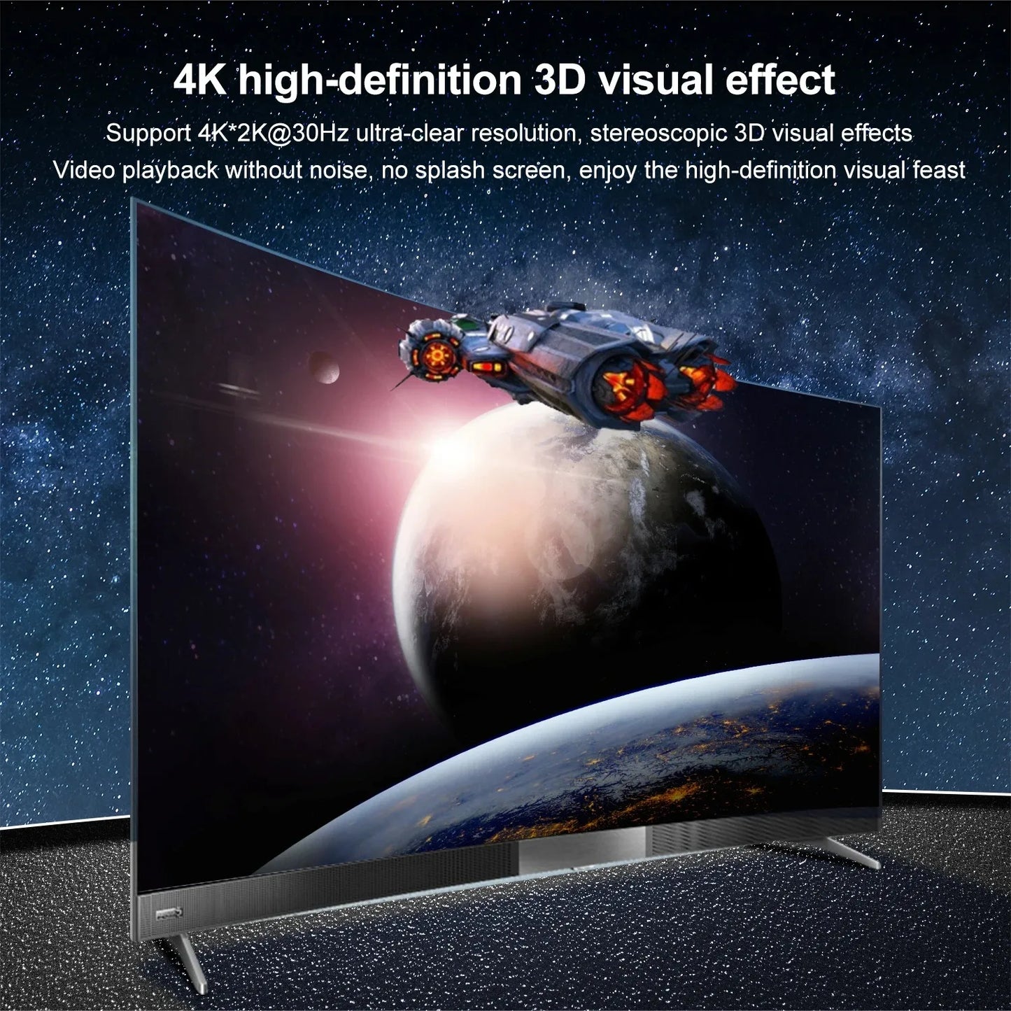 4K HDMI Splitter 1 in 4 Out – HD Video Switcher, HDMI-Compatible Cable Adapter Hub for PS4, Laptop, TV, Monitor, Projector