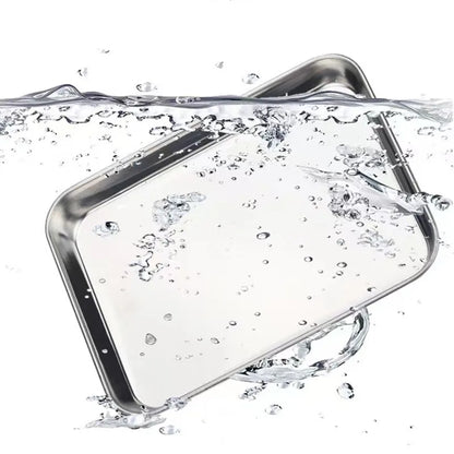 Kitchen Stainless Steel Rectangle Serving Tray – Food Storage Plate for Restaurant & Home