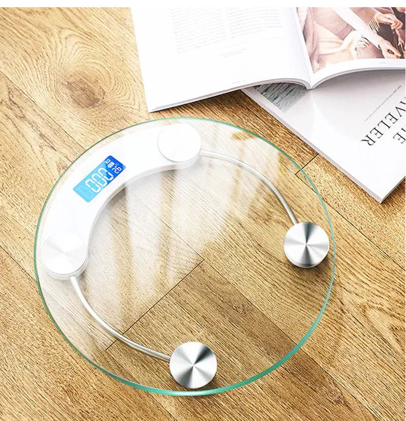 LCD Digital Bathroom Scale — Round High-Definition Body Weight Scale, 0.2-180KG Precision Electronic Floor Scale