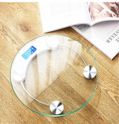 LCD Digital Bathroom Scale — Round High-Definition Body Weight Scale, 0.2-180KG Precision Electronic Floor Scale