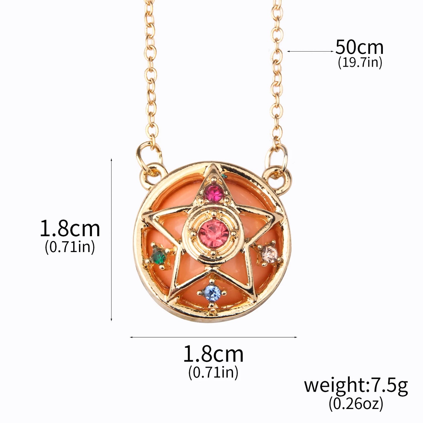 Anime Moon Usagi Necklace Set - Cute Cartoon Enamel Cosplay Jewelry Gifts for Women & Girls