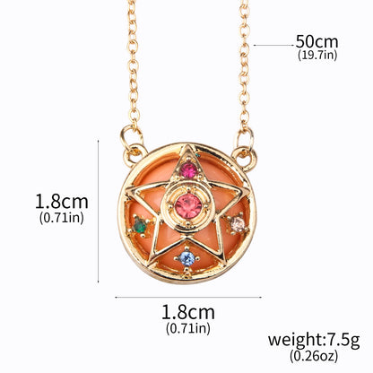 Anime Moon Usagi Necklace Set - Cute Cartoon Enamel Cosplay Jewelry Gifts for Women & Girls
