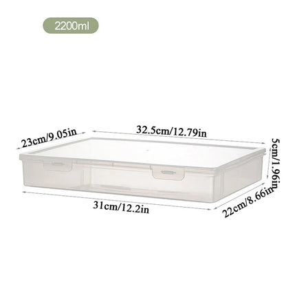 Plastic Document Organizer – Clear Square Desktop Storage Box for Papers and Files