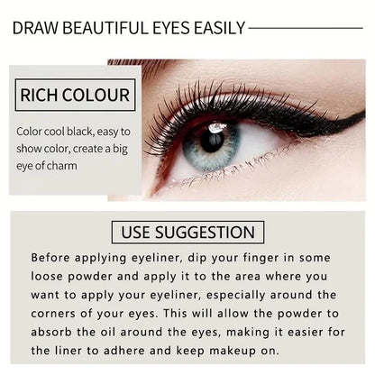 Creamy Texture Eyeliner – Sweat-Proof High Pigment Pencil, 1/2 Count for Daily Makeup