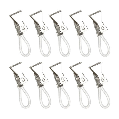 10pcs Metal Towel Clips - Hanging Loop Clip Hangers for Kitchen & Bathroom Organization