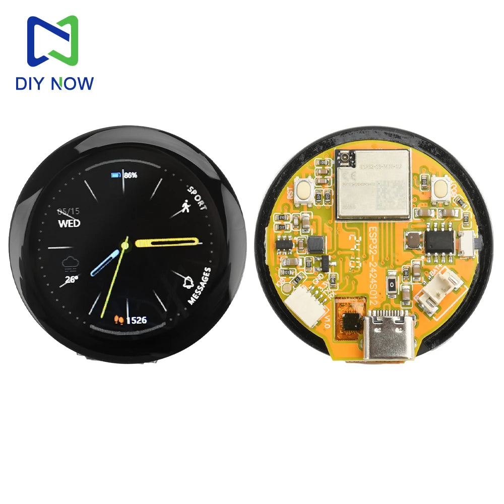 ESP32-C3 1.28" Round Touchscreen Development Board - 240x240 IPS Display, WiFi & BLE, GC9A01, LVGL for Arduino & IoT DIY