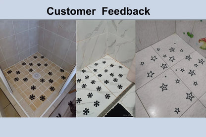 10PCS Anti-Slip Shower Tread Stickers - Safety Bathtub Strips, Premium Adhesive Star & Snowflake Decals for Bathtub, Shower & Stairs