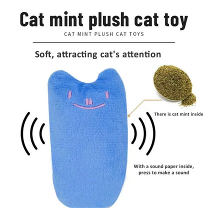 Cats Chew Toys with Rustle Sound & Catnip – Cute Plush Thumb Pillow for Kittens & Teeth Grinding, Pet Accessories