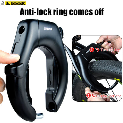 ETOOK Bike Horseshoe Lock - Anti-Theft Hardened Steel Pipe, Portable High Safety Road & Mountain Bicycle Lock