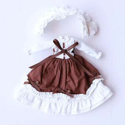 Blythe Doll Clothes – Wine Red & White Princess Dress with Lace for YMY, Licca, Azone OB24/OB27 Dolls