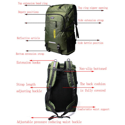 80L/50L Outdoor Hiking Backpack for Men & Women – Travel, Camping, Climbing, School Rucksack Bag