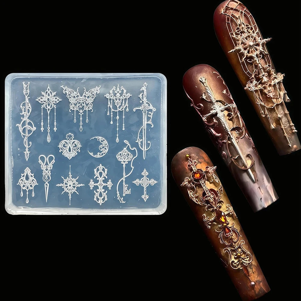 3D Angel Wings Nail Art Silicone Mold - Reusable Clear DIY Manicure Template for Gel Nail Charms