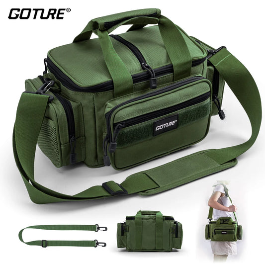 Goture Shoulder Crossbody Fishing Bag - Durable 600D Oxford Fabric, Men High Capacity Storage for Outdoors