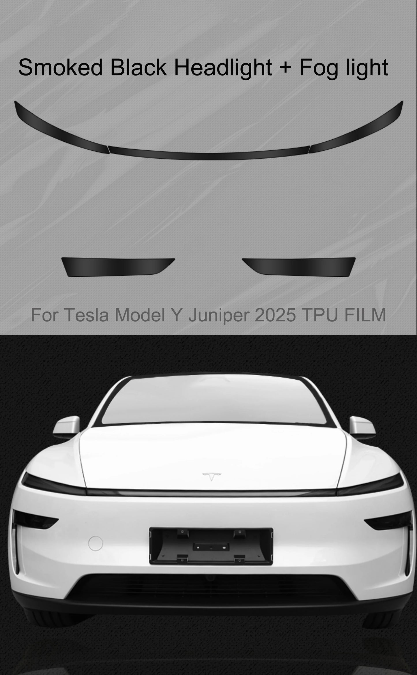 Tesla Model Y 2025 TPU Blackened Headlight & Taillight Protective Film – Juniper Color Changing Film
