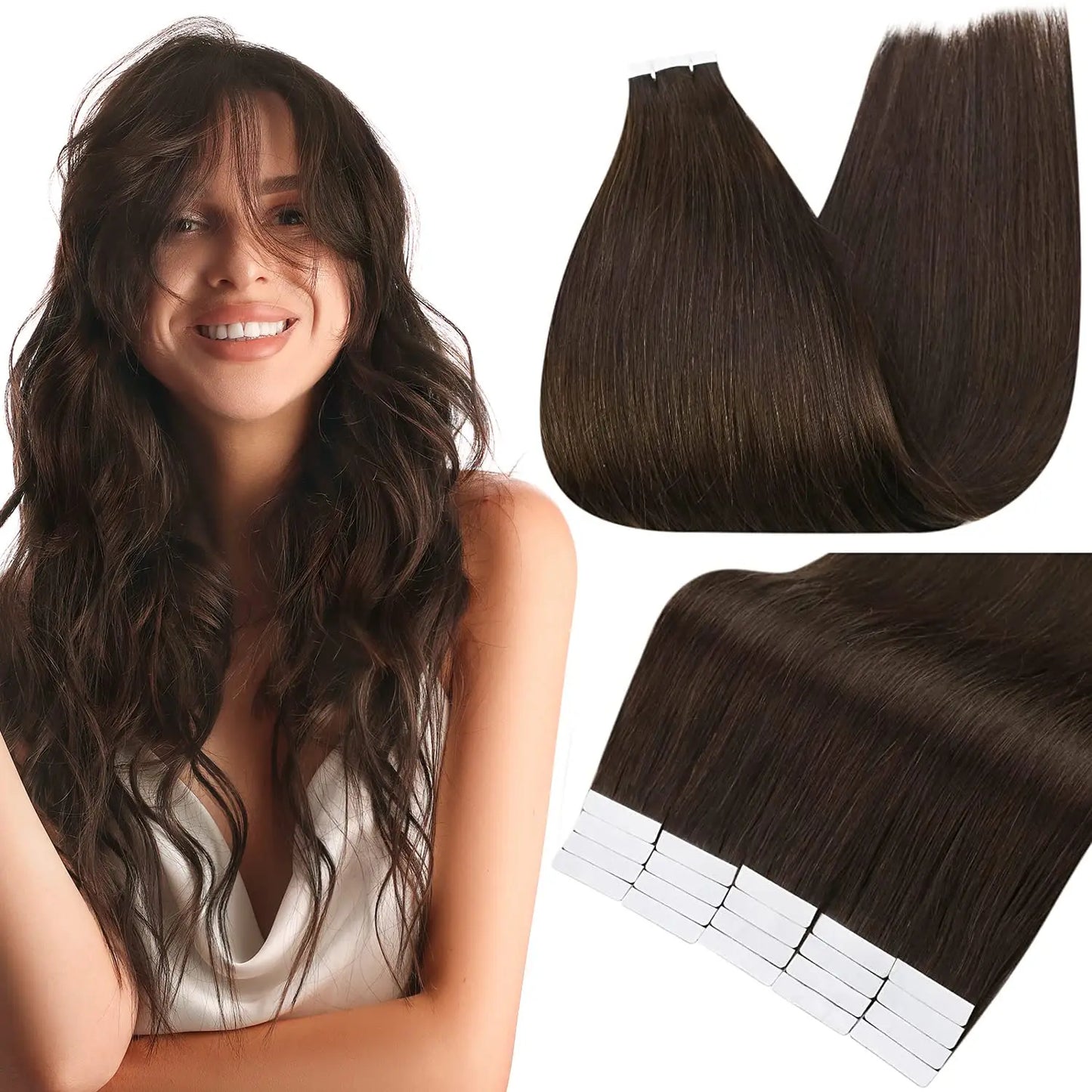 Full Shine Blonde Tape-In Hair Extensions – 100% Remy Human Hair, Double-Sided, Straight, Silky & Comfortable for Women