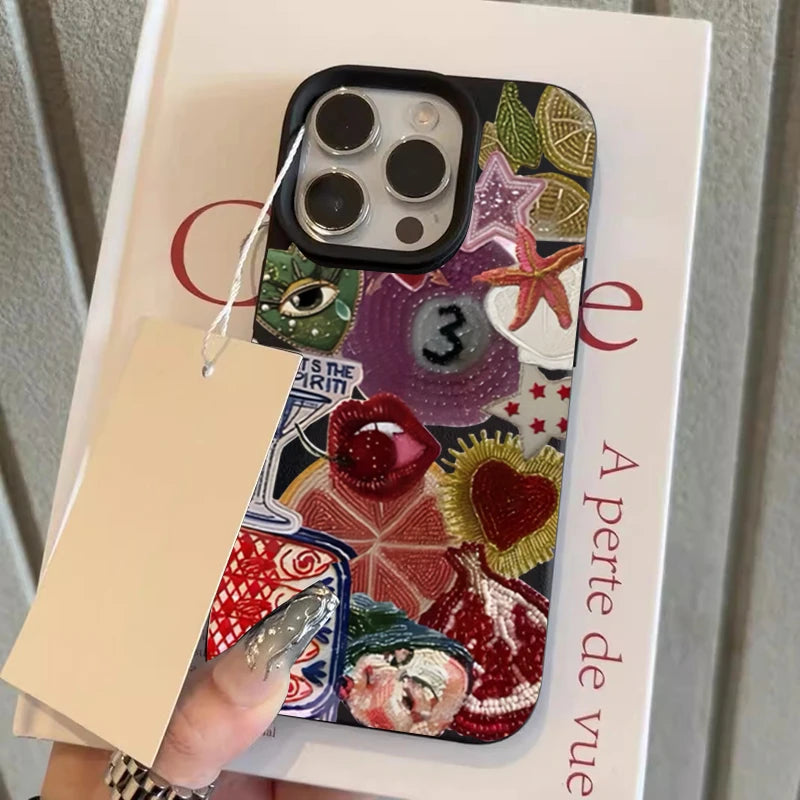 Retro Fruit Pattern iPhone Case - Shockproof Soft Silicone Protective Cover