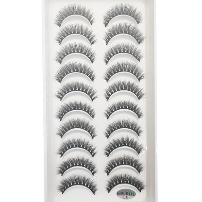 10 Pairs 3D Mink False Eyelashes – Soft Natural Cross Messy Dense Lash Extensions Makeup