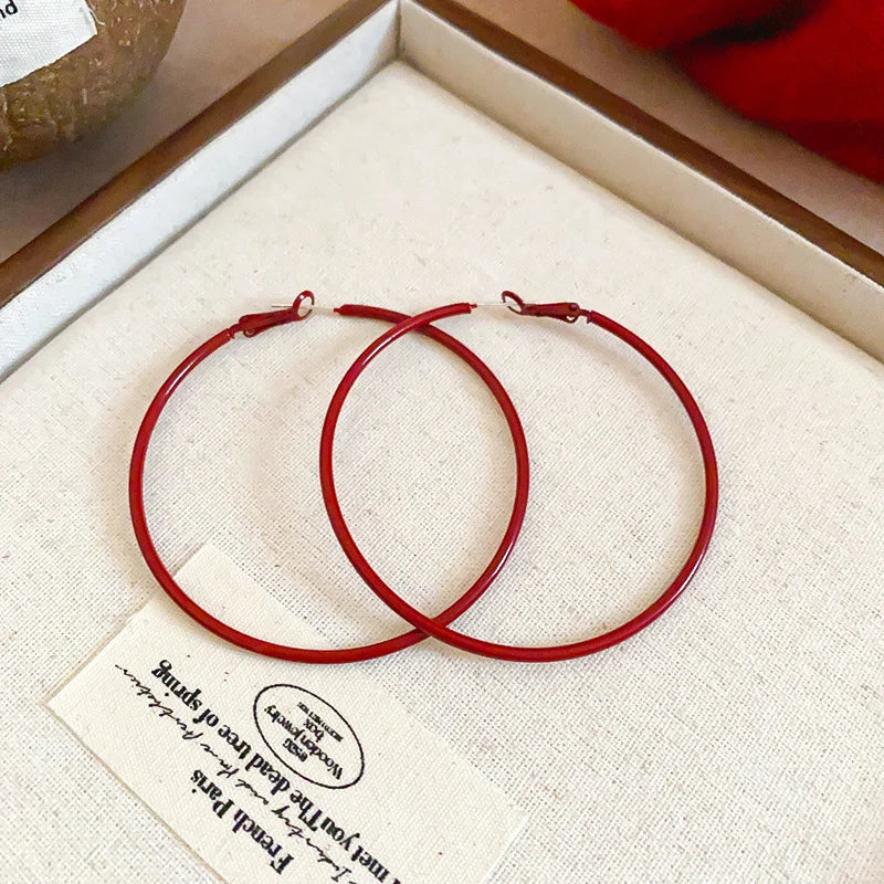 Women’s Shiny Large Circle Cross Hoop Earrings – Rhinestone Geometric High-End Fashion Jewelry