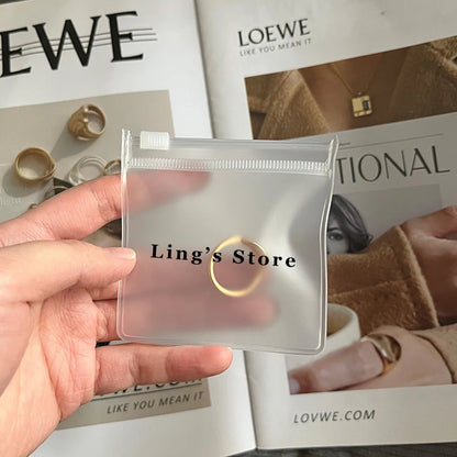 Personalized Transparent EVA Jewelry Zipper Bag – Frosted Plastic Storage Pouch for Ring, Earring, Necklace & Bracelet Packaging