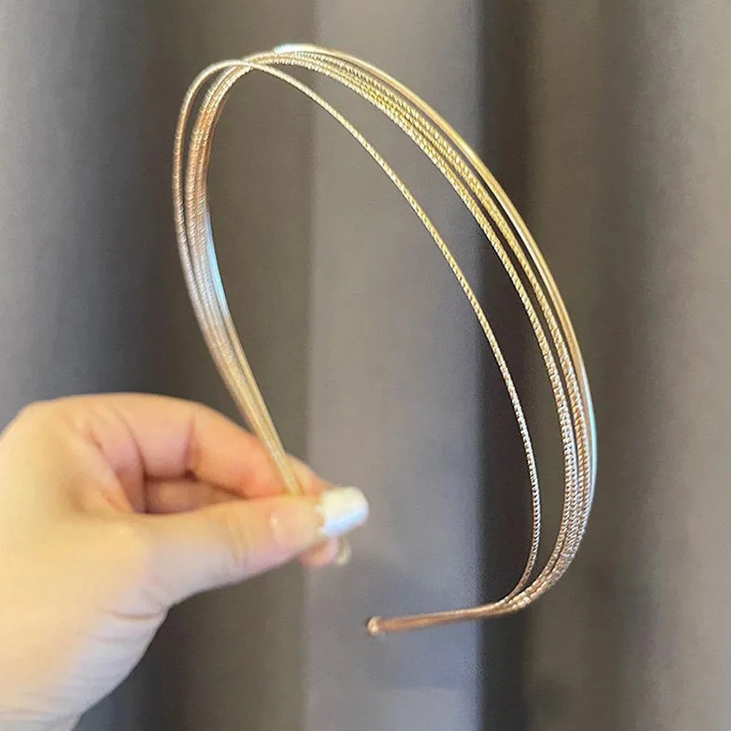 Thin Gold Multilayer Headbands: Women's Alloy Hair Hoop with Double Root Design - Smooth Hair Accessories for a Stylish Look