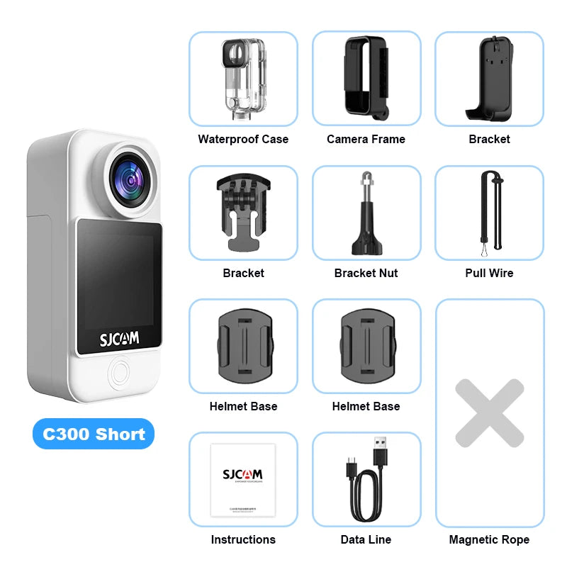 SJCAM C300 Pocket Action Camera 4K FHD – 30M Waterproof Sport Cam with 5G WiFi & Long Battery Life