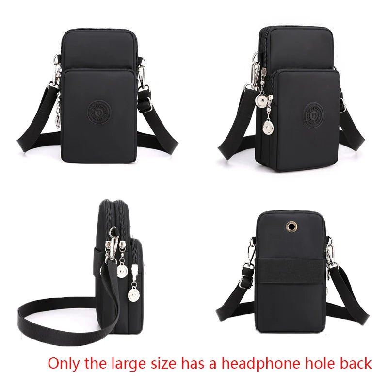 New Women's Nylon Mobile Phone Bag - Coin Purse, Shoulder Strap, Small Crossbody Bags for Wallet, Travel Purse