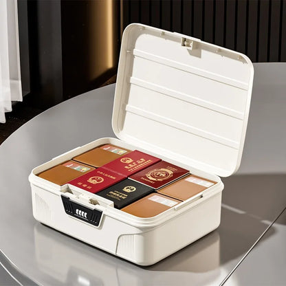 Four Digit Password Lock Safe Box – Portable Organizer for Passport, Medicine, Cash, Jewelry, and Privacy Security Storage