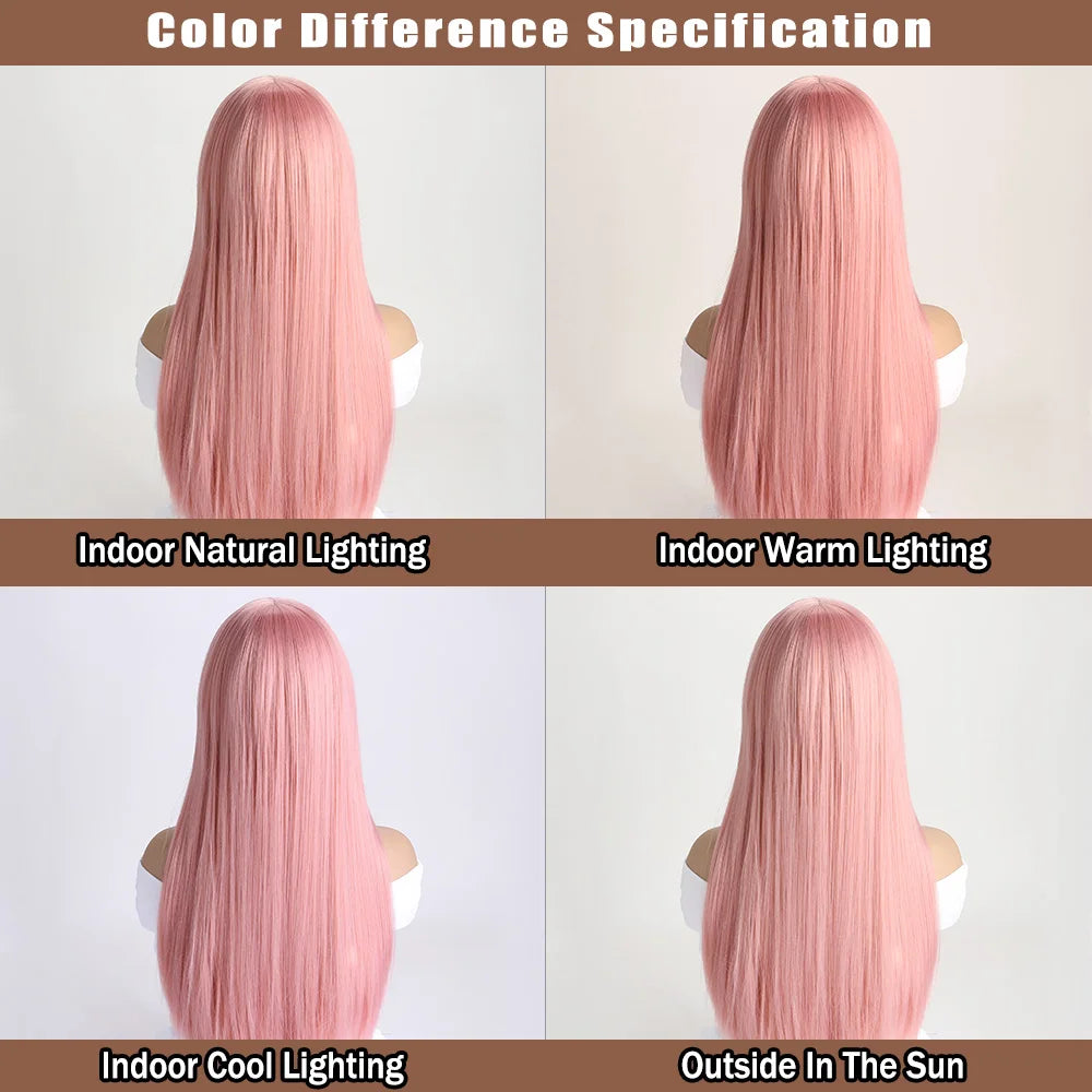 26" Long Straight Synthetic Wig – Fashion Color Wig for Women, Daily Wear, Halloween Costume, Party & Cosplay