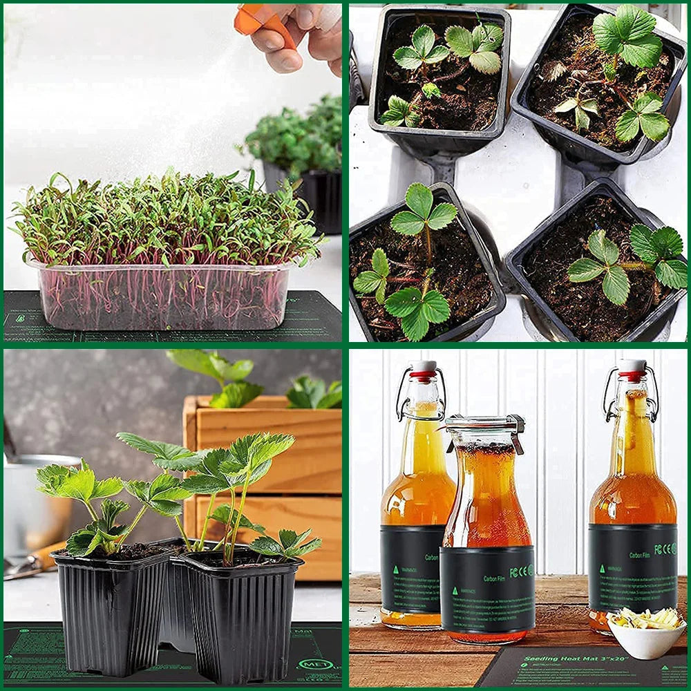 Seedling Heat Mat for Indoor Plants - Waterproof Germination Heating Pad, Available in 10/25/50CM, Ideal for Propagation & Cloning, with EU/US/AU/UK Plug Options