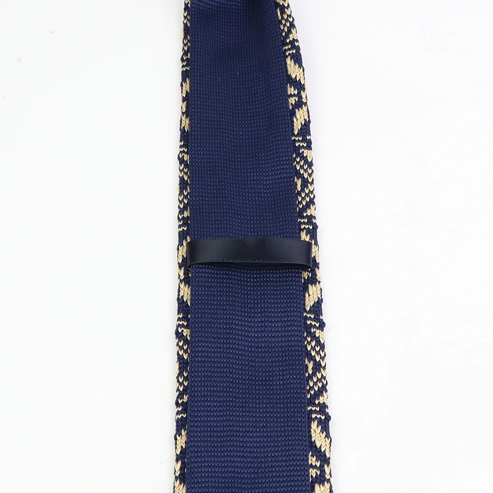 Classic Knit Neck Tie for Men — 6cm Plaid & Dots Casual Business Wedding Tie
