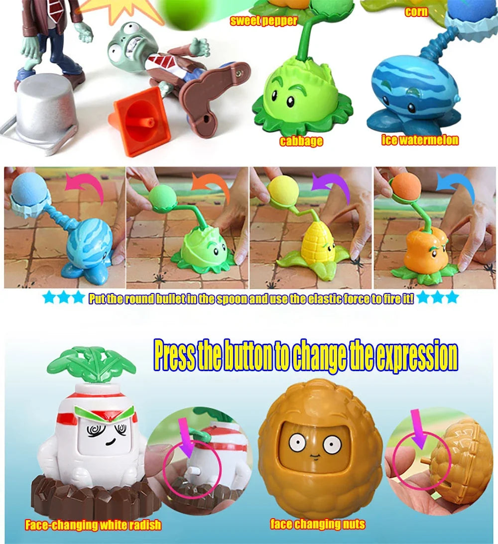 Plants vs Zombies PVZ Pea Shooter Boss Action Figure – Dave Allstar Toy Doll for Kids Gift
