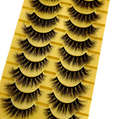 5/10 Pairs 3D Mink False Eyelashes – Wispy Handcrafted Full Strip Short Natural Lashes for Makeup