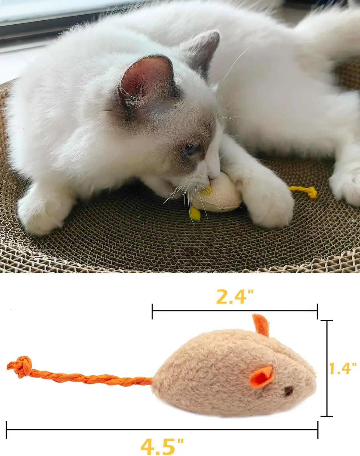 Catnip Rattle Mouse Toys – 3/200pcs Faux Fur Cat Mice Interactive Indoor Cat Play Set